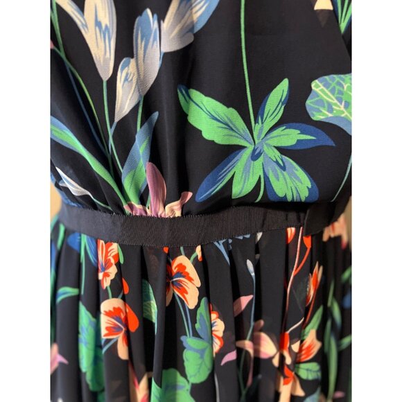 Talbots  Dress Blue Green 12 Multi A Line Washable Career Church Summer Washable - Picture 3 of 8